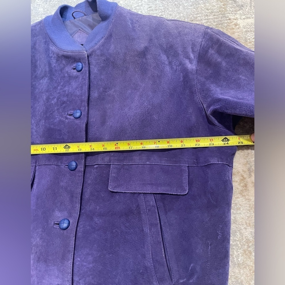 Vintage Learsi Genuine Purple Leather Jacket 80’s-90’s, Size Medium Unisex - Picture 9 of 11